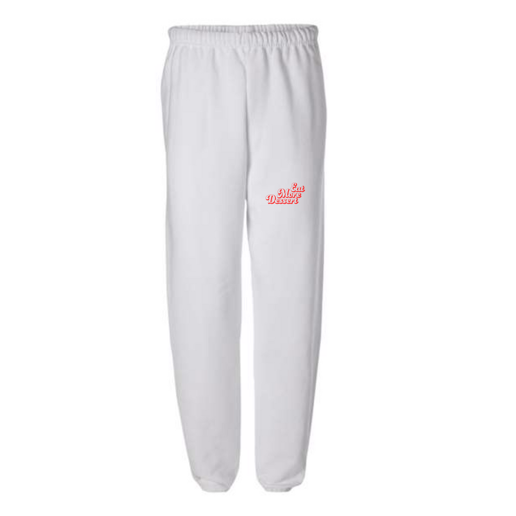 Eat More Dessert Sweats – White + Red
