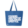 Cookies Are Part of A Balanced Lifestyle Jumbo Tote – Blue