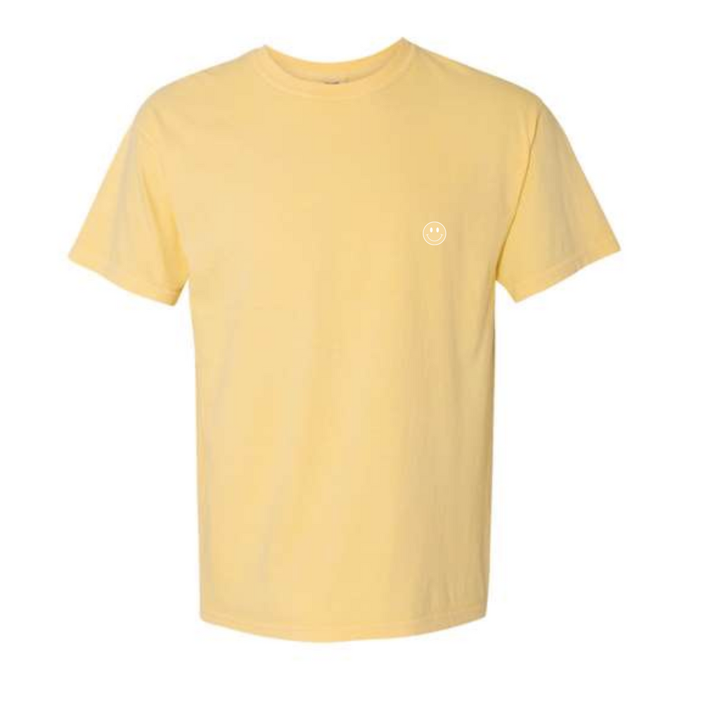 Smiley + Eat More Dessert Tee – Butter Yellow